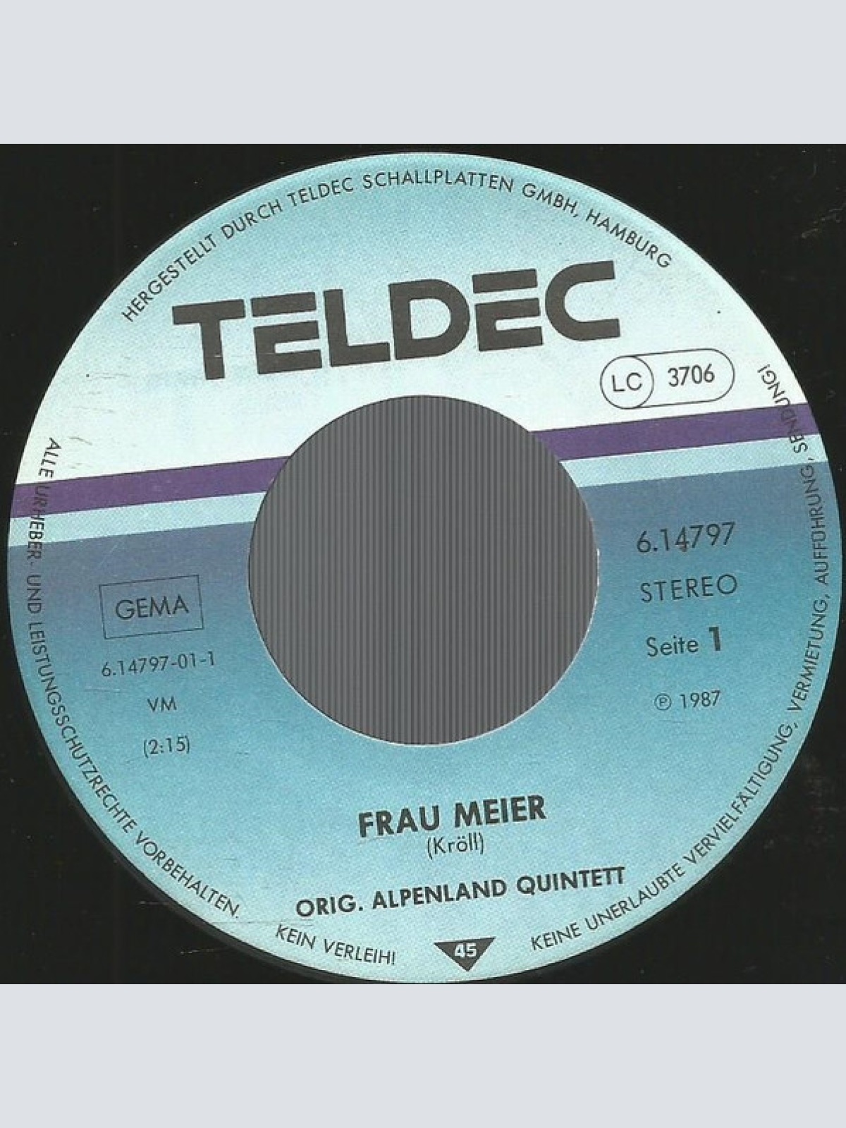 Vinyl / Orig. Alpenland Quintett - Frau Meier