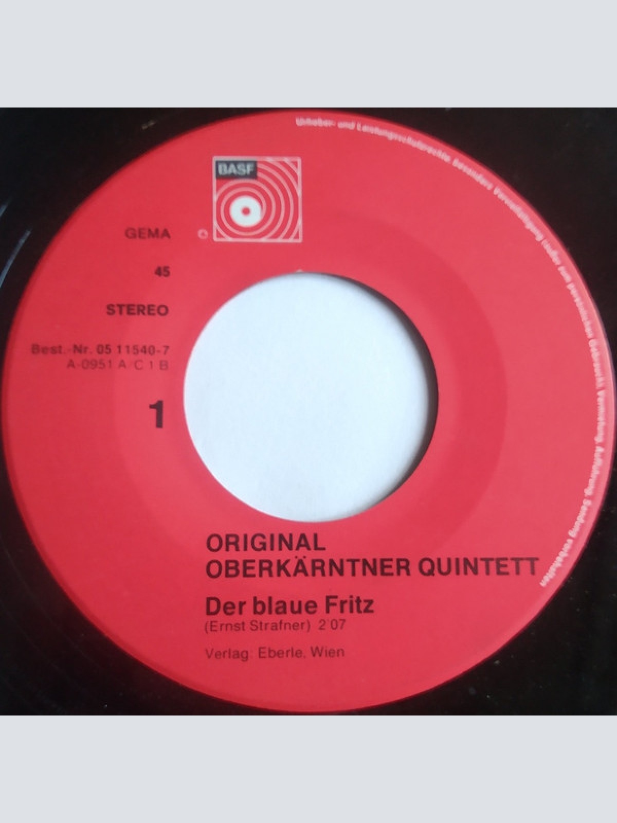Vinyl / Original Oberkärntner Quintett* - Der Blaue Fritz