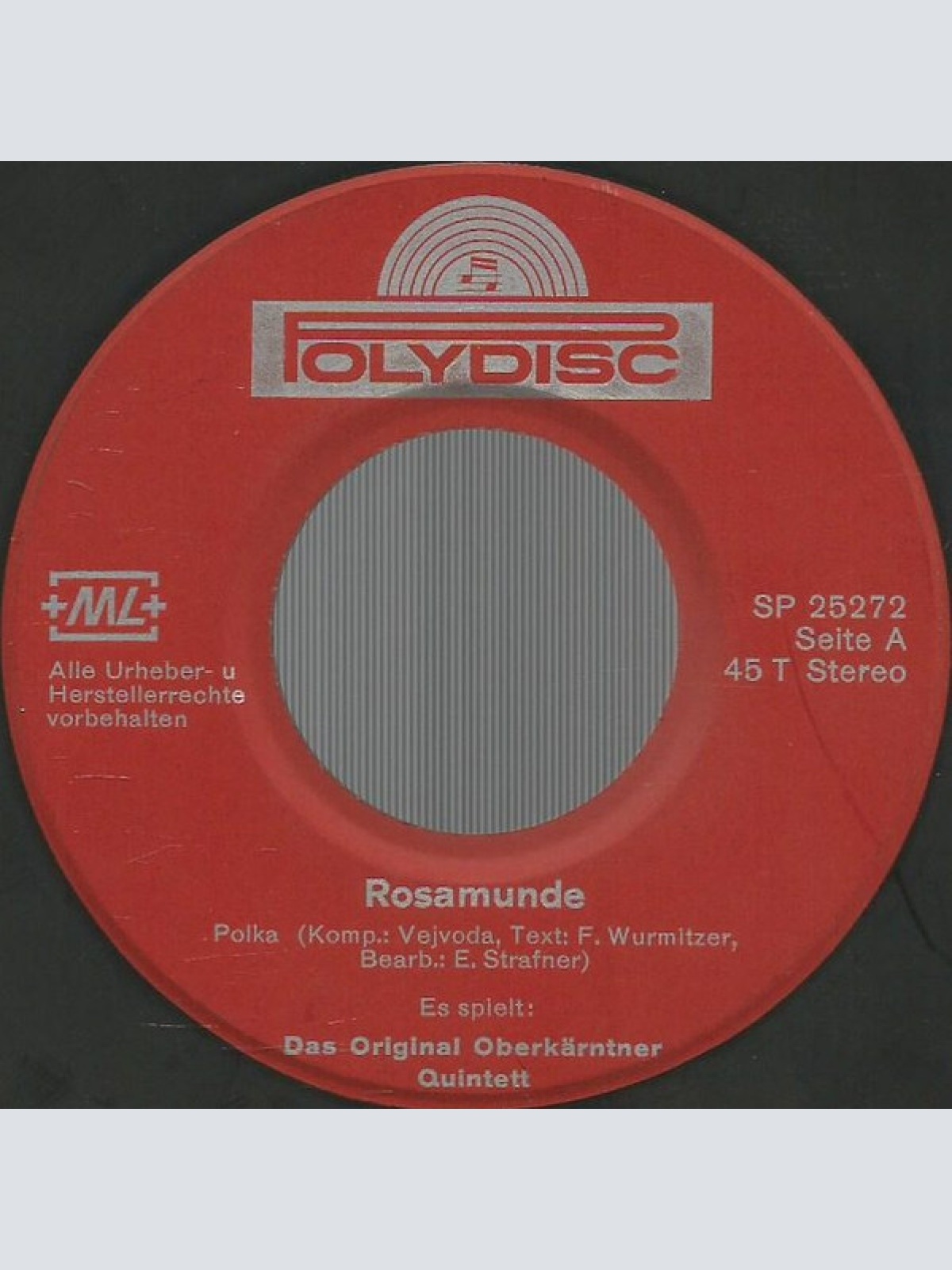 Vinyl / Das Original Oberkärntner Quintett - Rosamunde