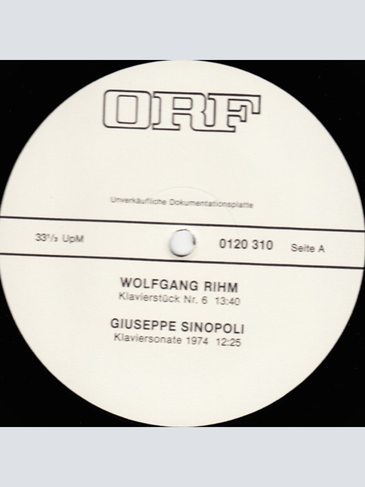 Vinyl / Wolfgang Rihm / Giuseppe Sinopoli / Anestis Logothetis / Dieter Kaufmann - Musikprotokoll 1978 - Steirischer Herbst (Neue Musik Für Tasteninstrumente)