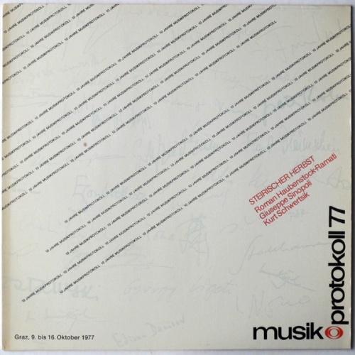 Vinyl / Roman Haubenstock-Ramati / Giuseppe Sinopoli / Kurt Schwertsik - Musikprotokoll 77 - Steirischer Herbst