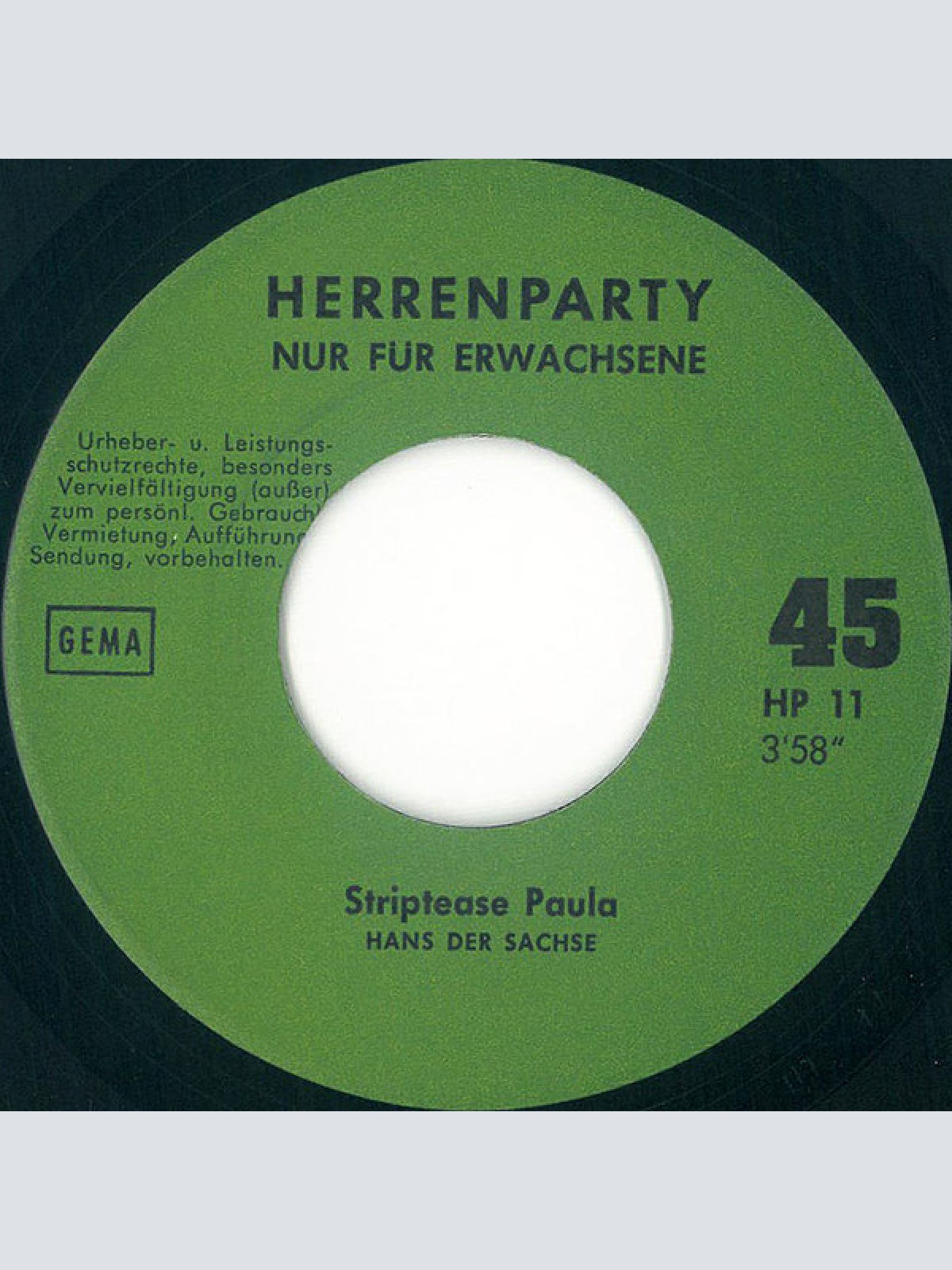 Vinyl / Hans Der Sachse - Striptease Paula