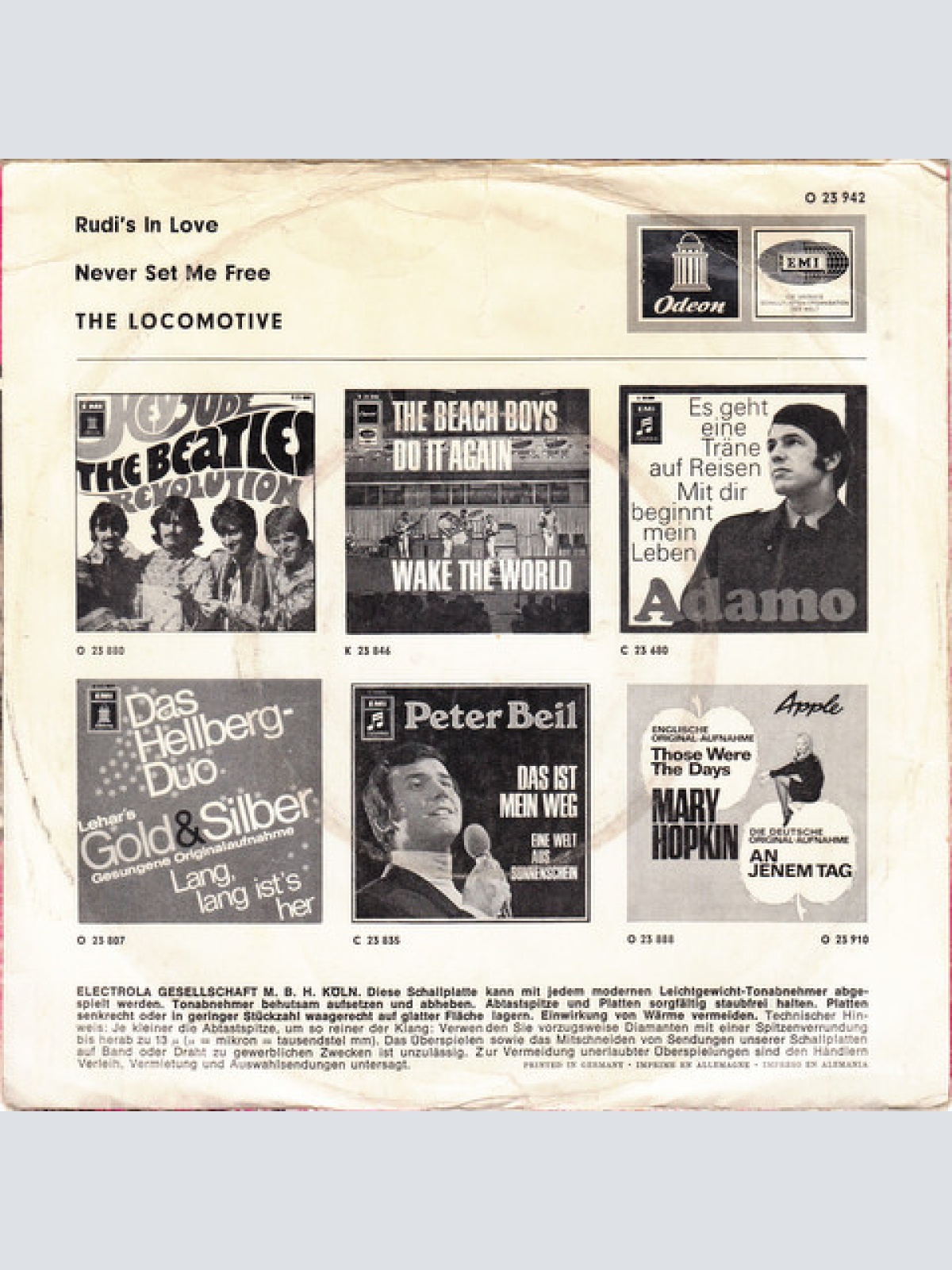 Vinyl / The Locomotive* - Rudi's In Love / Never Set Me Free