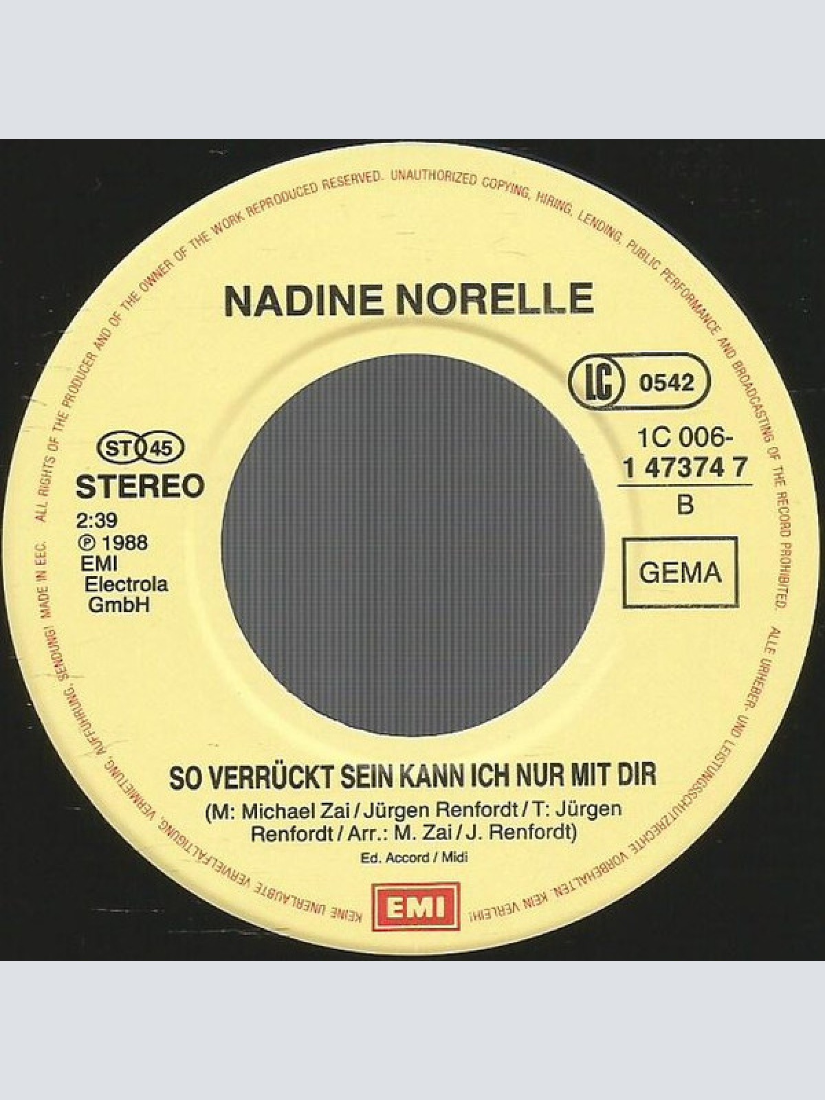 Vinyl / Nadine Norelle* - Muss Ich Erst Weinen?