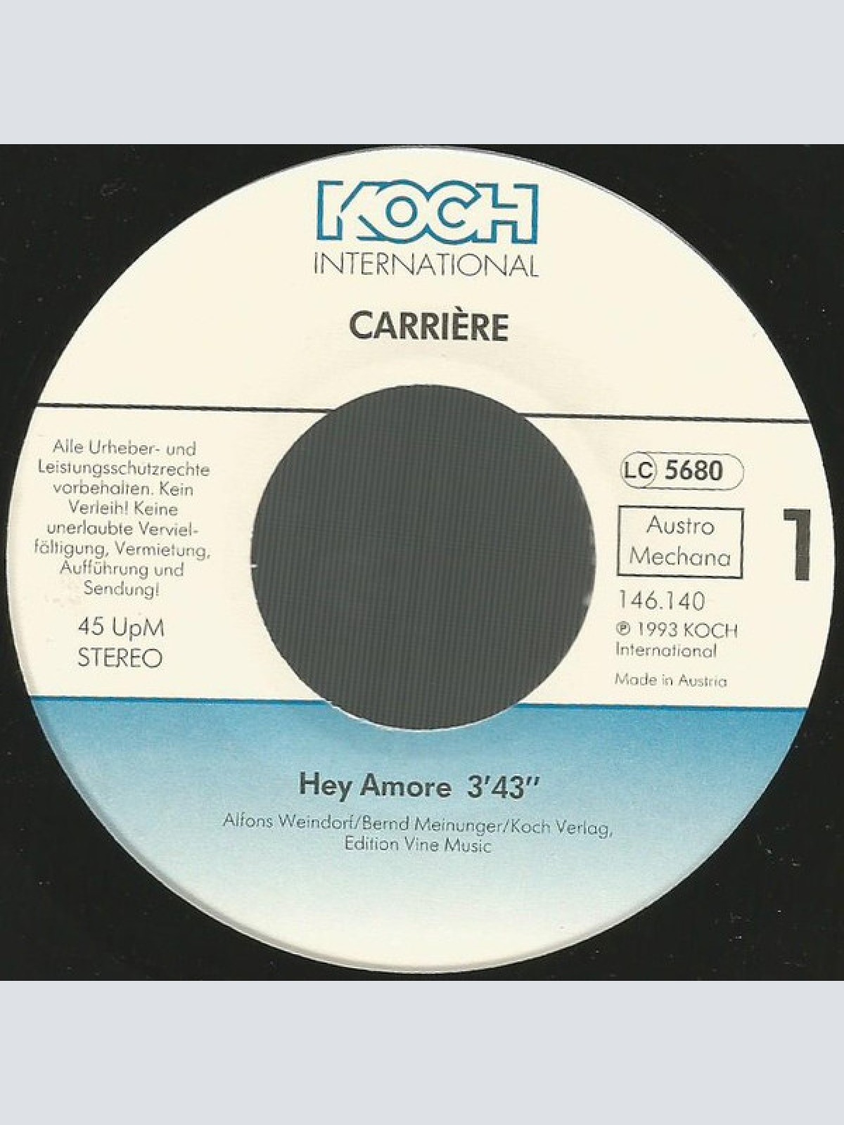 Vinyl / Carrière - Hey Amore