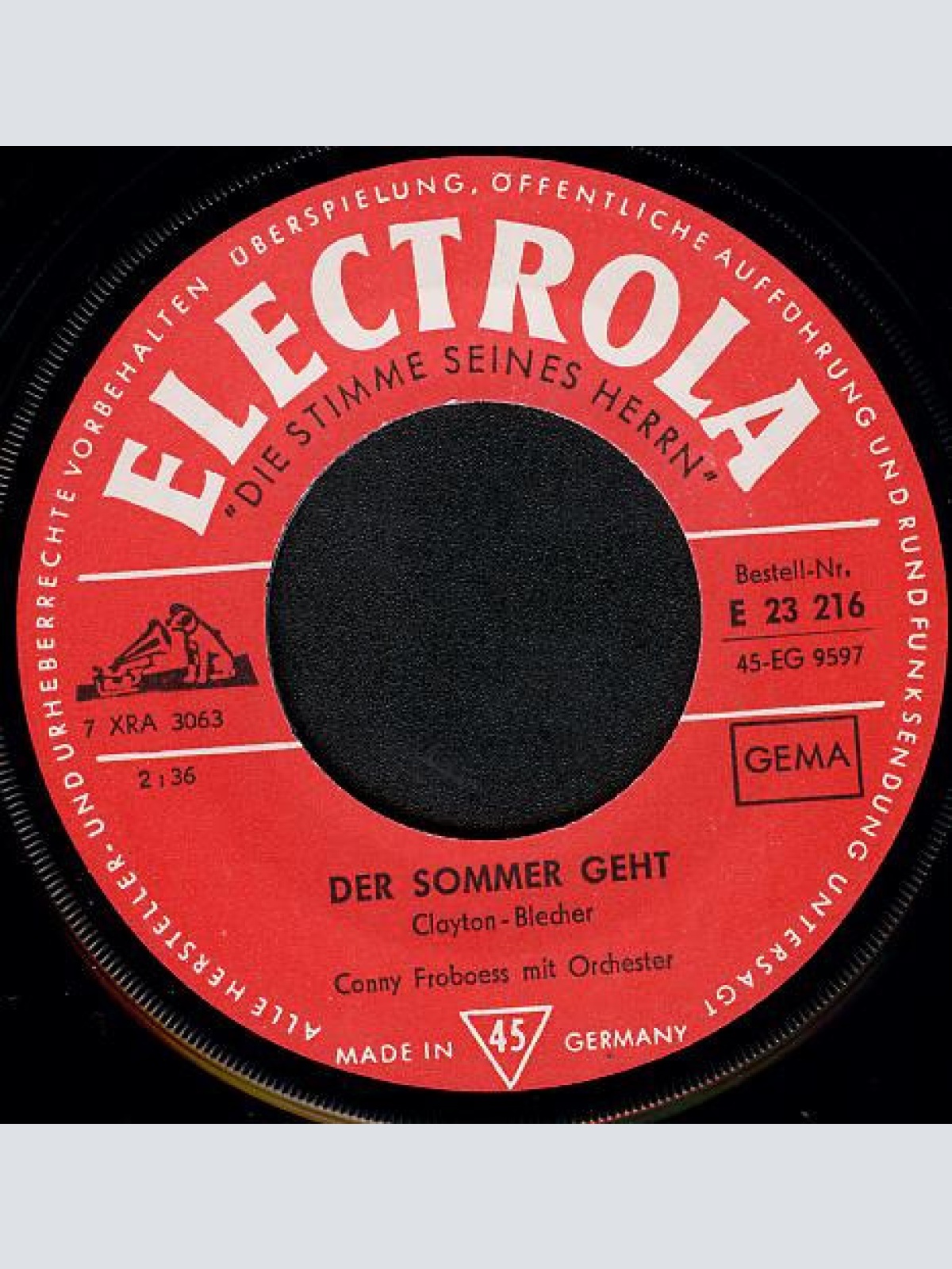 Vinyl / Conny Froboess - Der Sommer Geht / Und Das Leben Geht Weiter