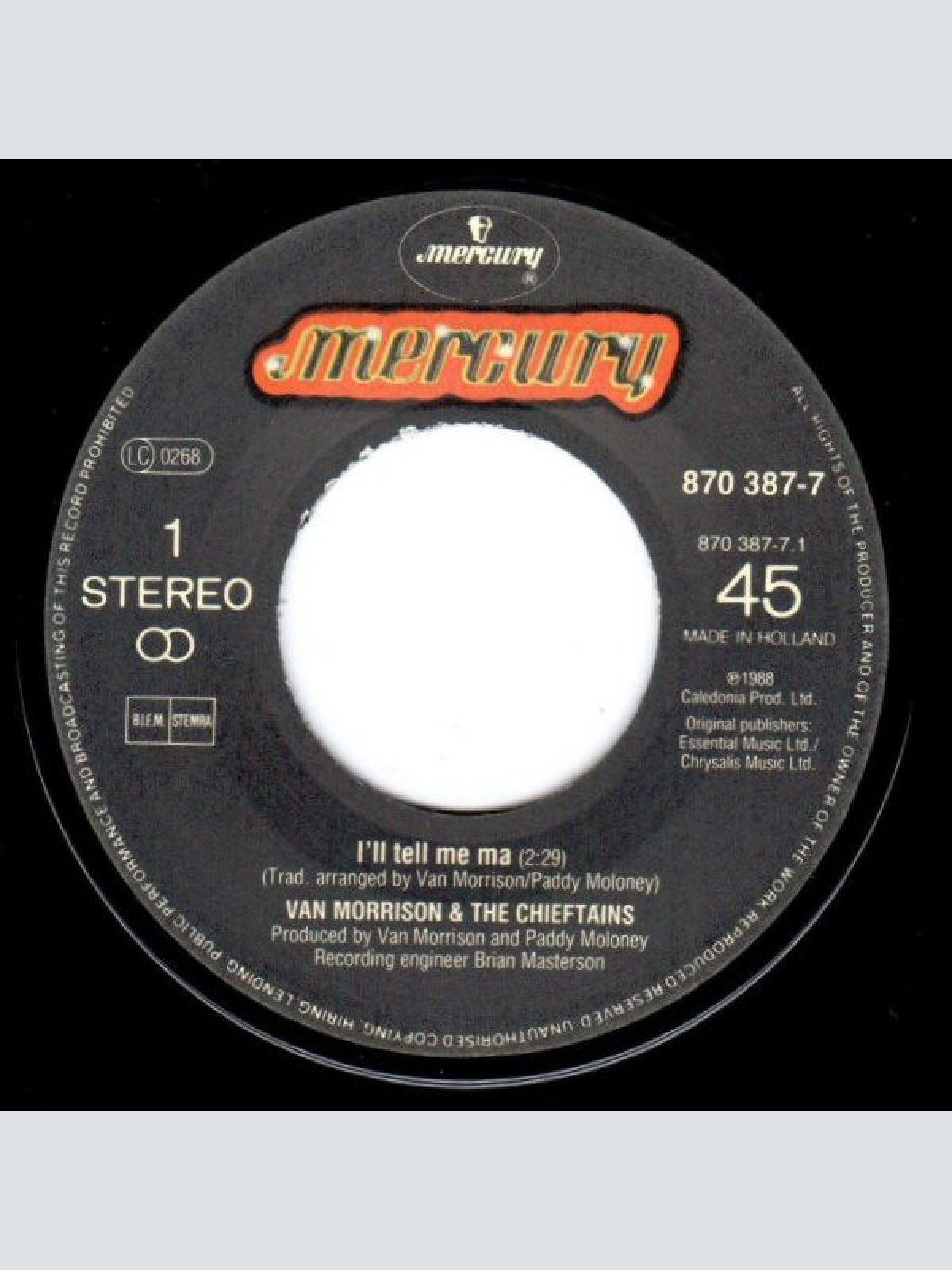 Vinyl / Van Morrison & The Chieftains - I'll Tell Me Ma