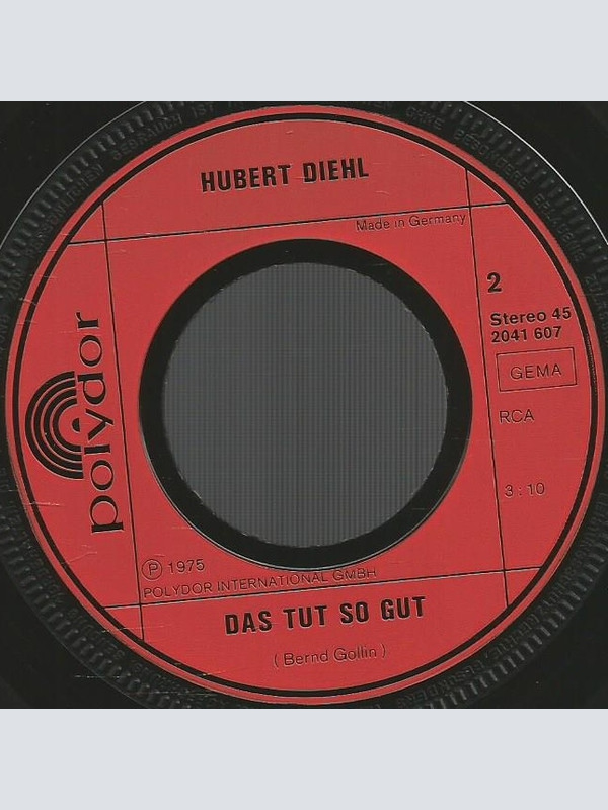 Vinyl / Hubert Diehl - Schau Mich An / Das Tut So Gut