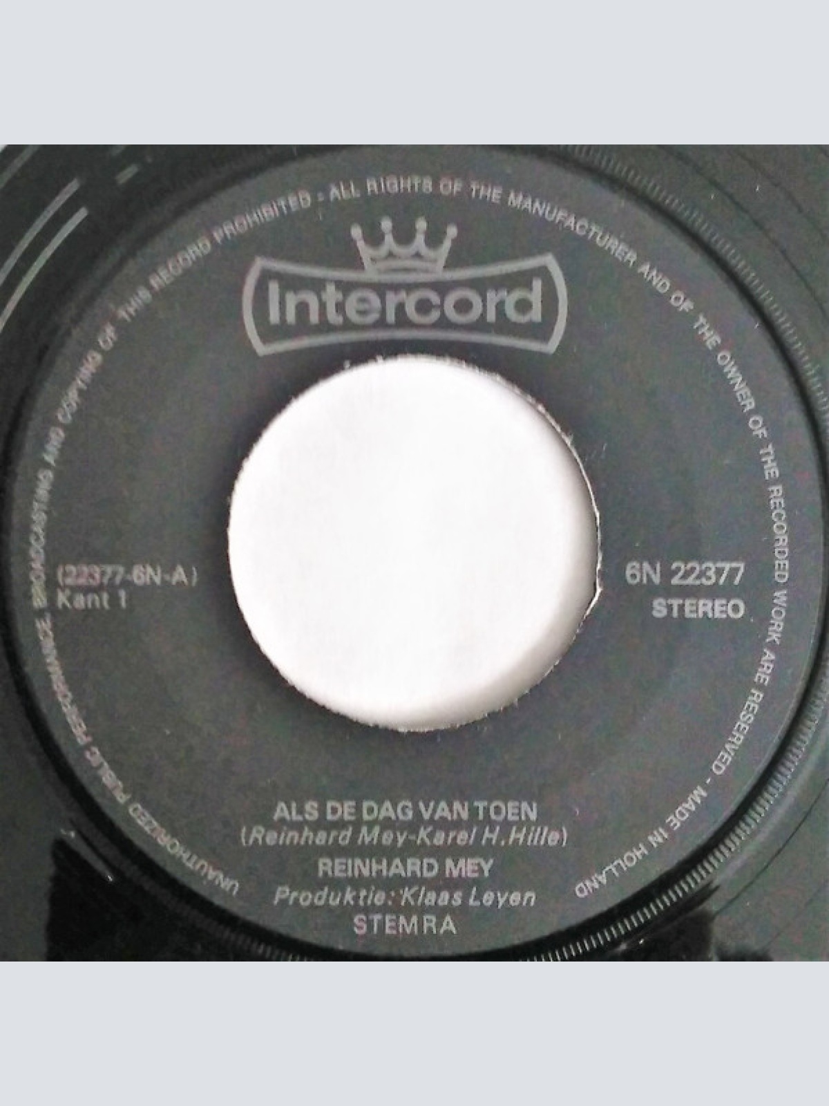 Vinyl / Reinhard Mey - Als De Dag Van Toen / Uit Mijn Dagboek