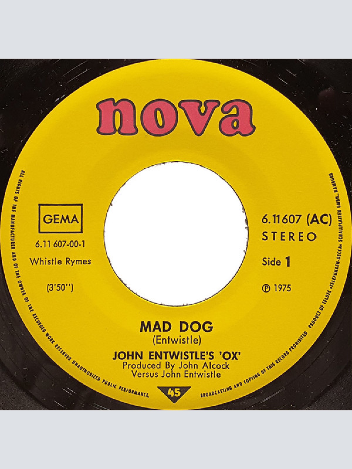 Vinyl / John Entwistle's 'Ox'* - Mad Dog