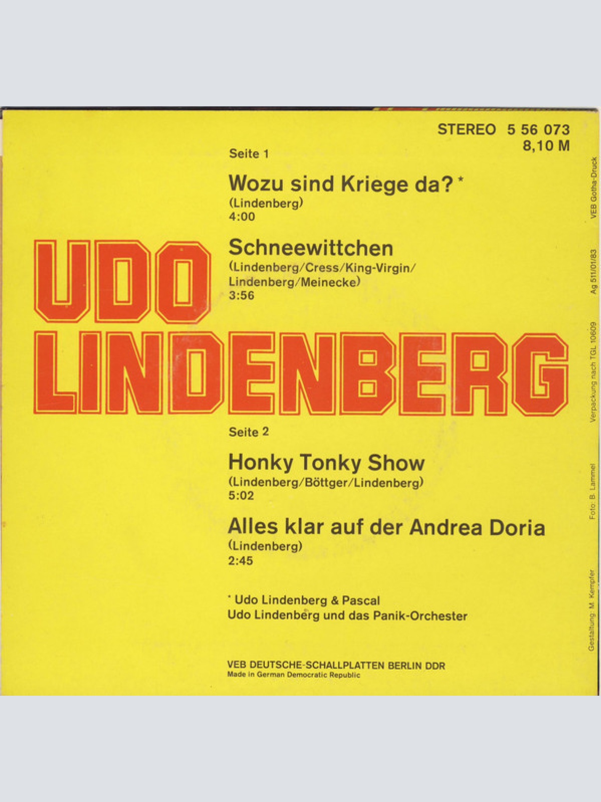 Vinyl / Udo Lindenberg - Udo Lindenberg