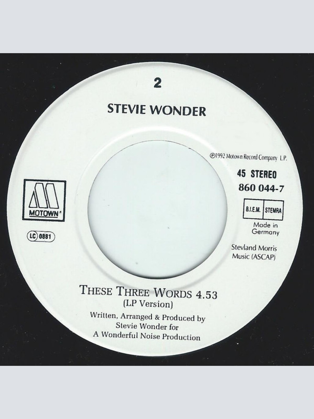 Vinyl / Stevie Wonder - These Three Words
