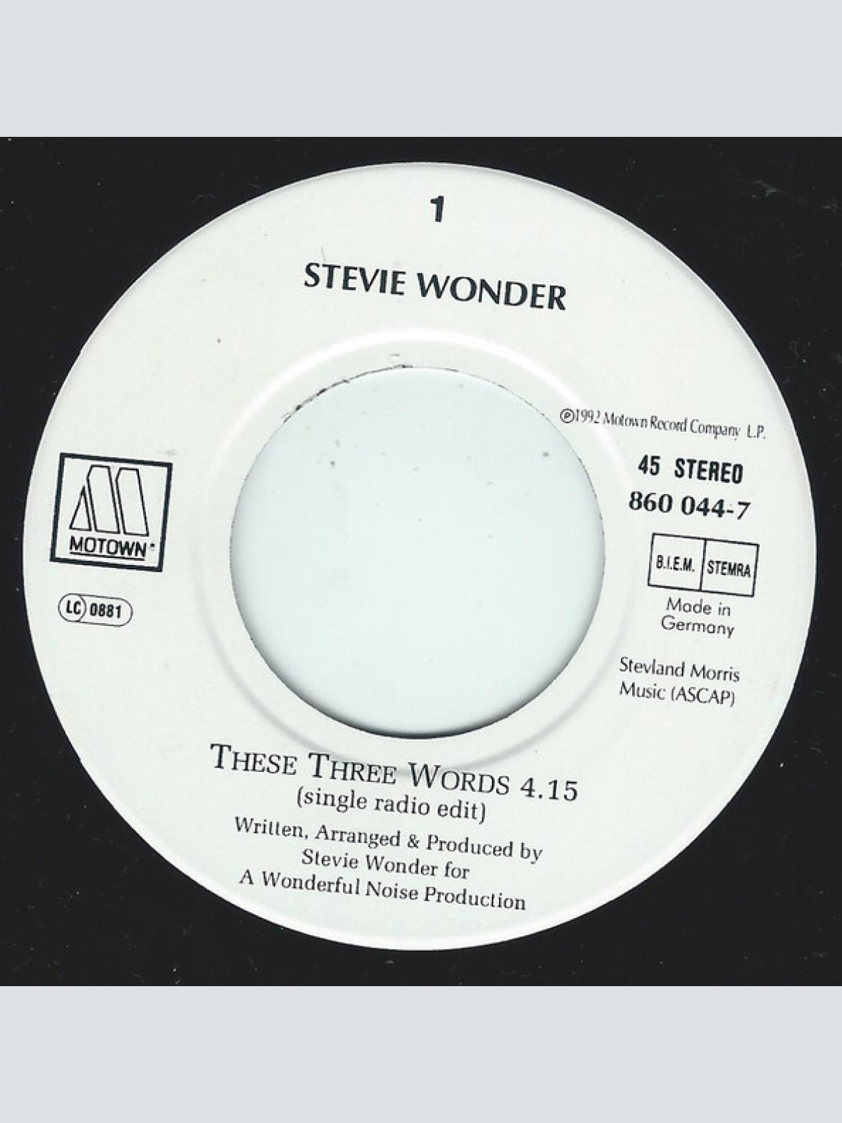 Vinyl / Stevie Wonder - These Three Words