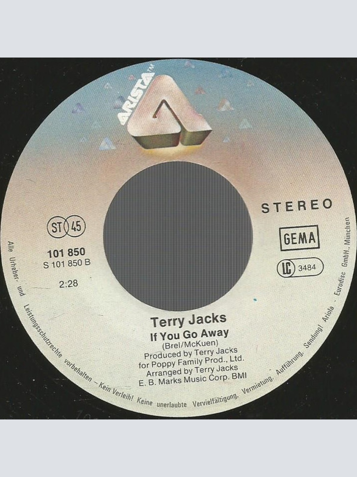 Vinyl / Terry Jacks - Seasons In The Sun / If You Go Away