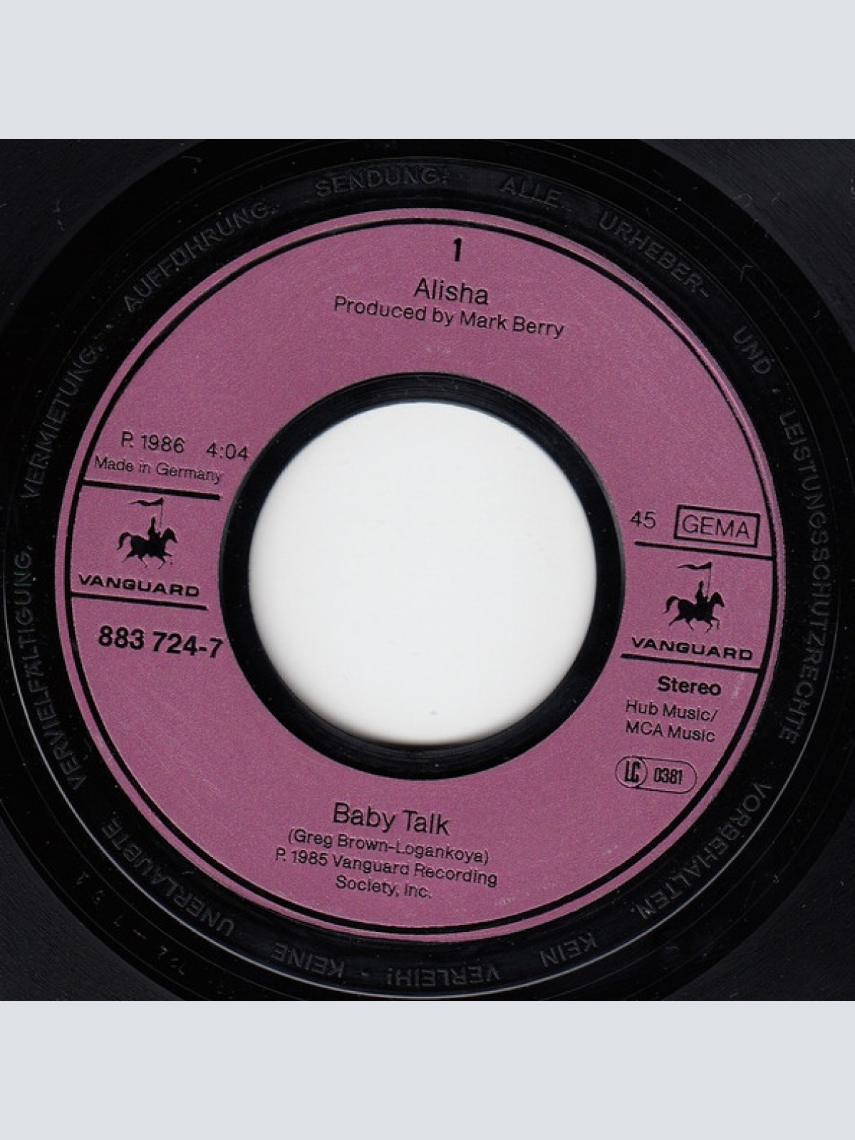 Vinyl / Alisha - Baby Talk