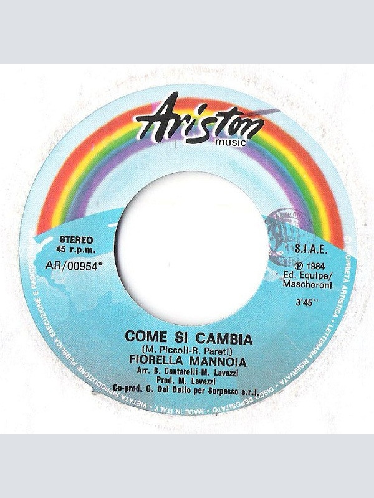 Vinyl / Fiorella Mannoia - Come Si Cambia