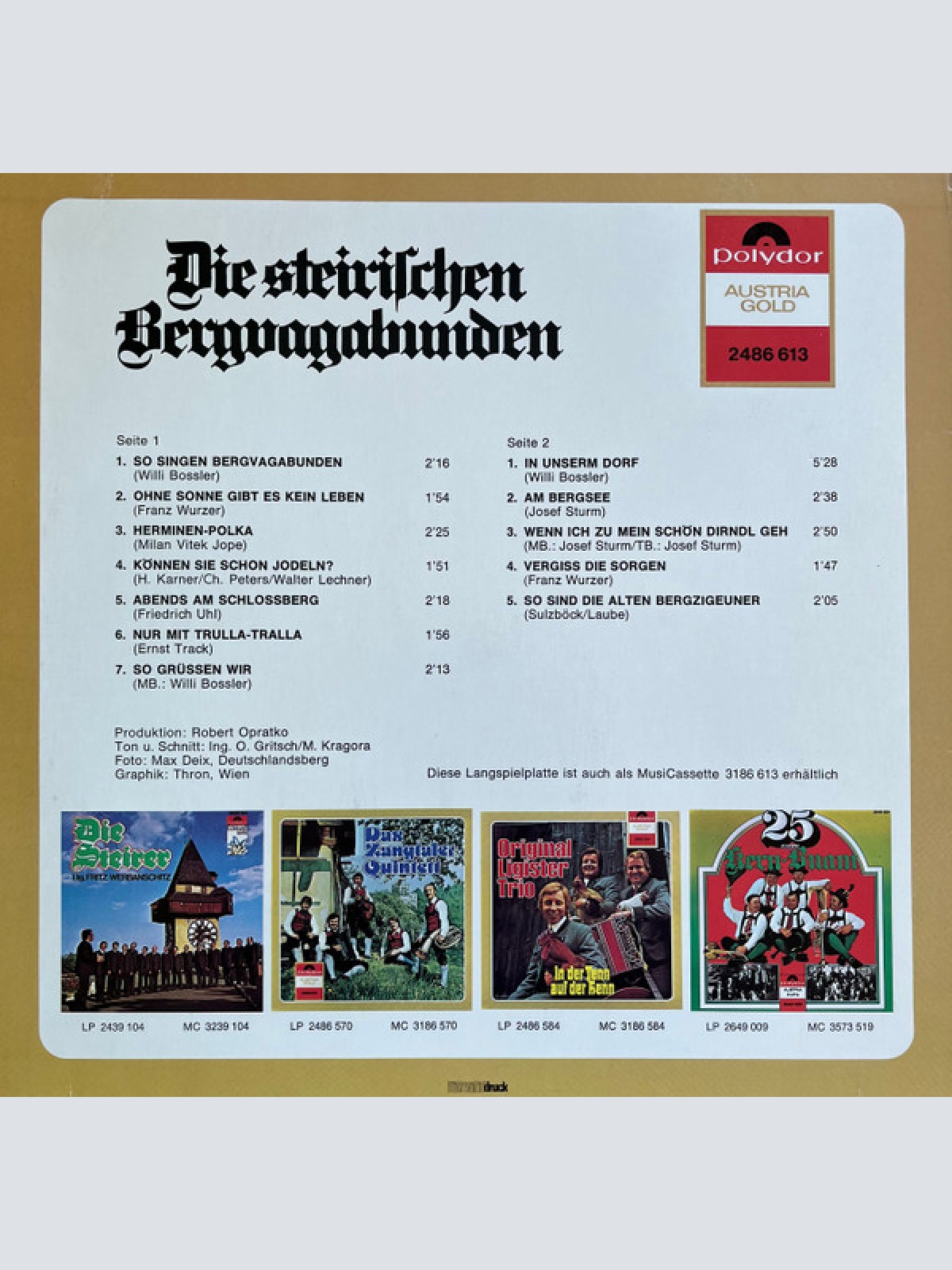 Vinyl / Die Steirischen Bergvagabunden - Die Steirischen Bergvagabunden