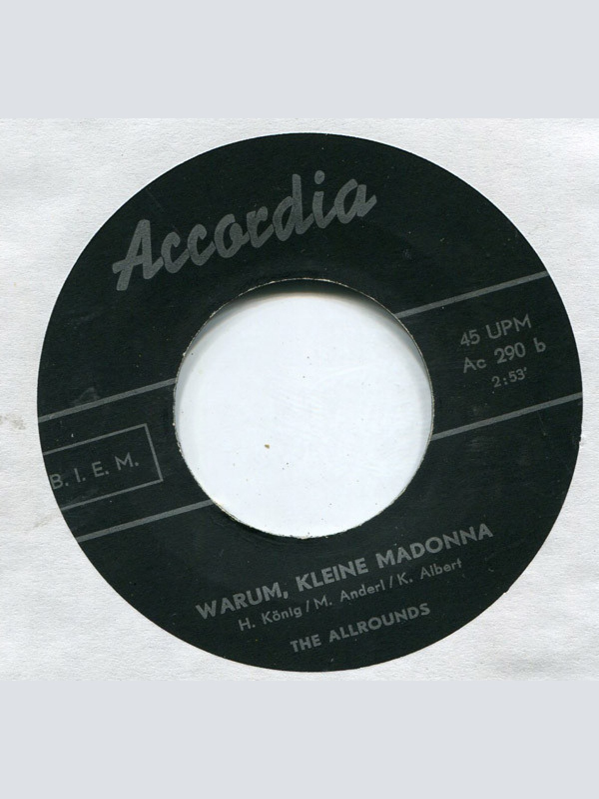 Vinyl / The Allrounds - Please Mr. Silvermoon / Warum Kleine Madonna