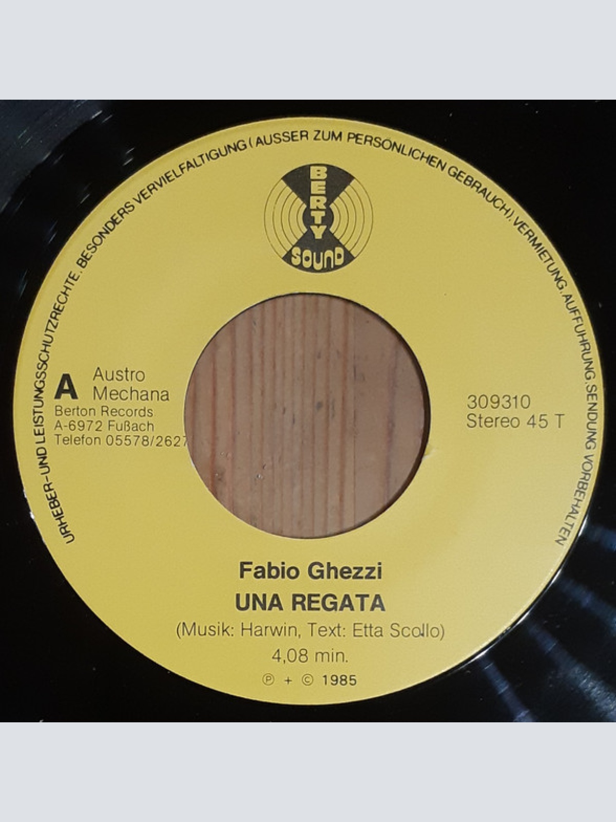 Vinyl / Fabio Ghezzi - Una Regata / Part II (Ti Amo)