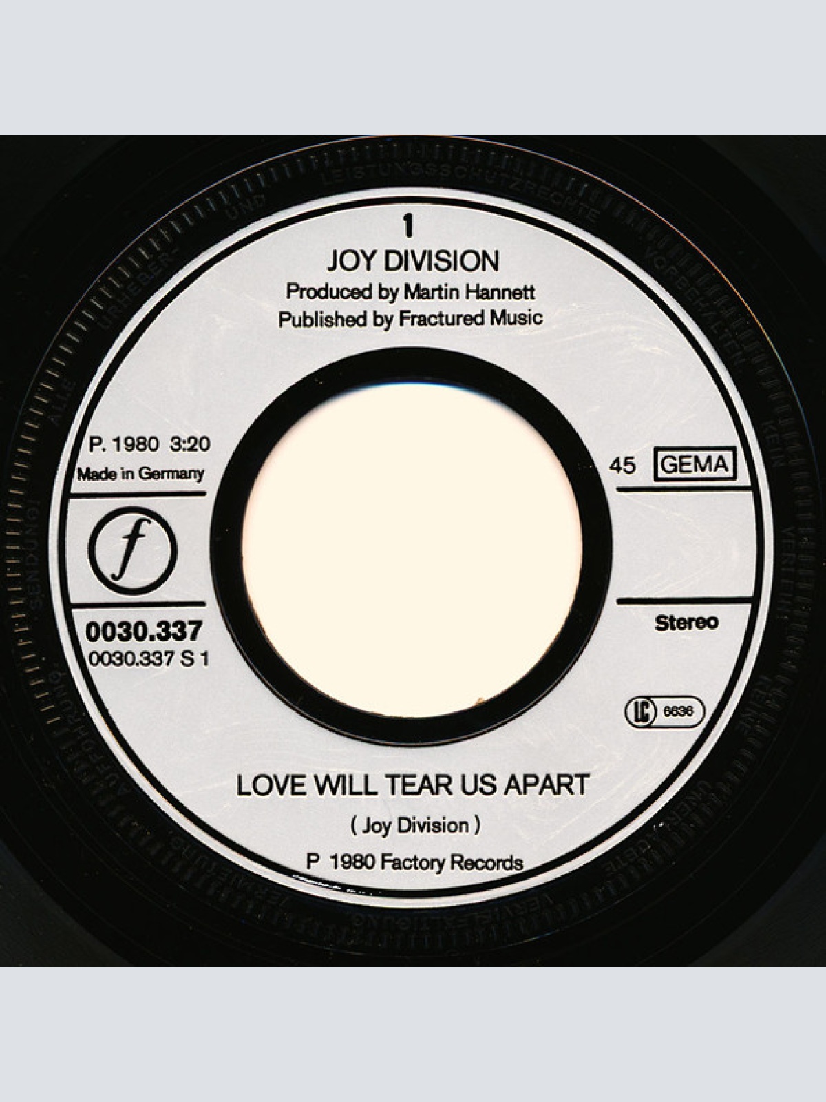 Vinyl / Joy Division - Love Will Tear Us Apart