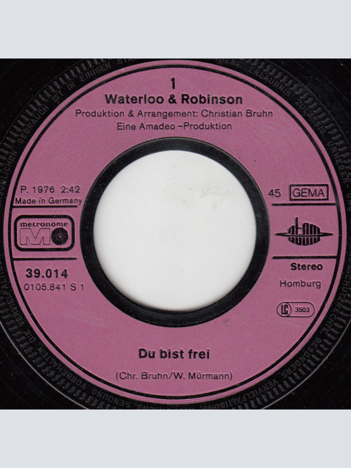 Vinyl / Waterloo & Robinson - Du Bist Frei