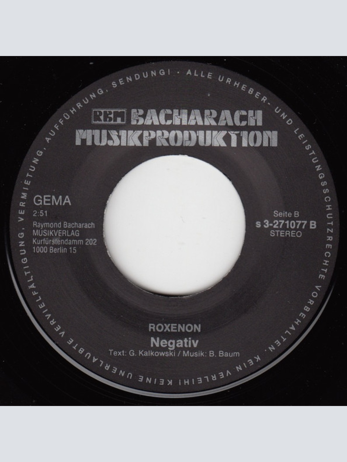 Vinyl / Roxenon - Morgens Um 6 / Negativ