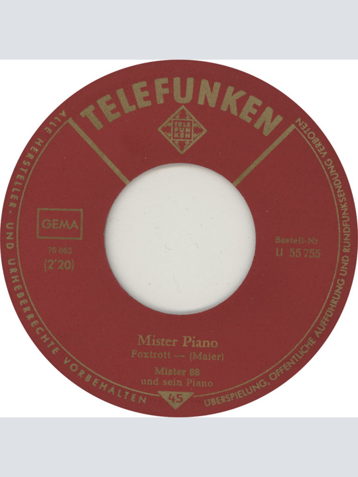Vinyl / Mister 88 Und Sein Piano - Mister Piano / Twistin' Fingers