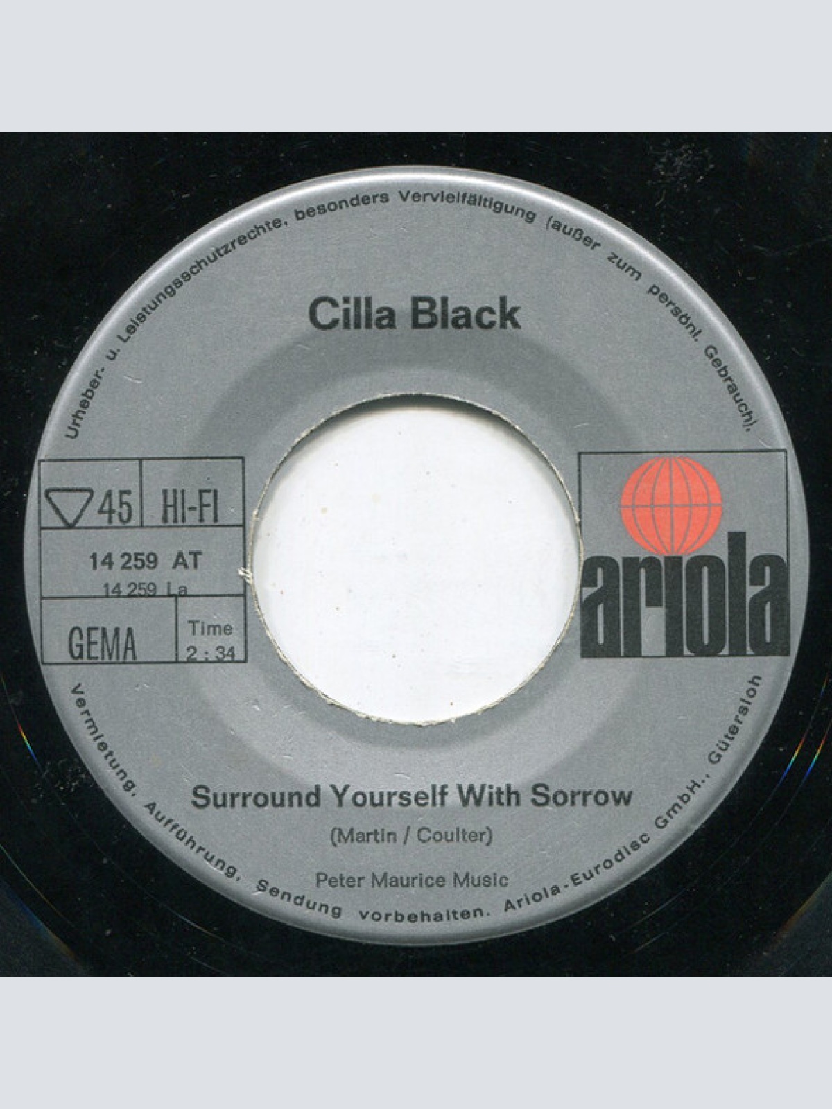 Vinyl / Cilla Black - Surround Yourself With Sorrow