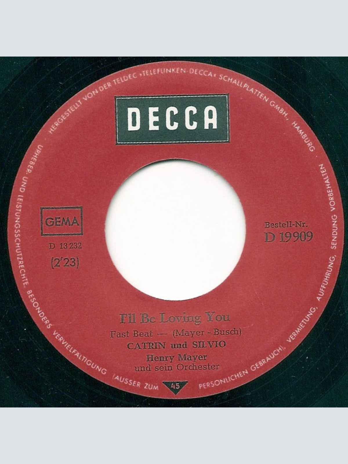 Vinyl / Catrin Und Silvio* - I'll Be Loving You / Darling, It's Over