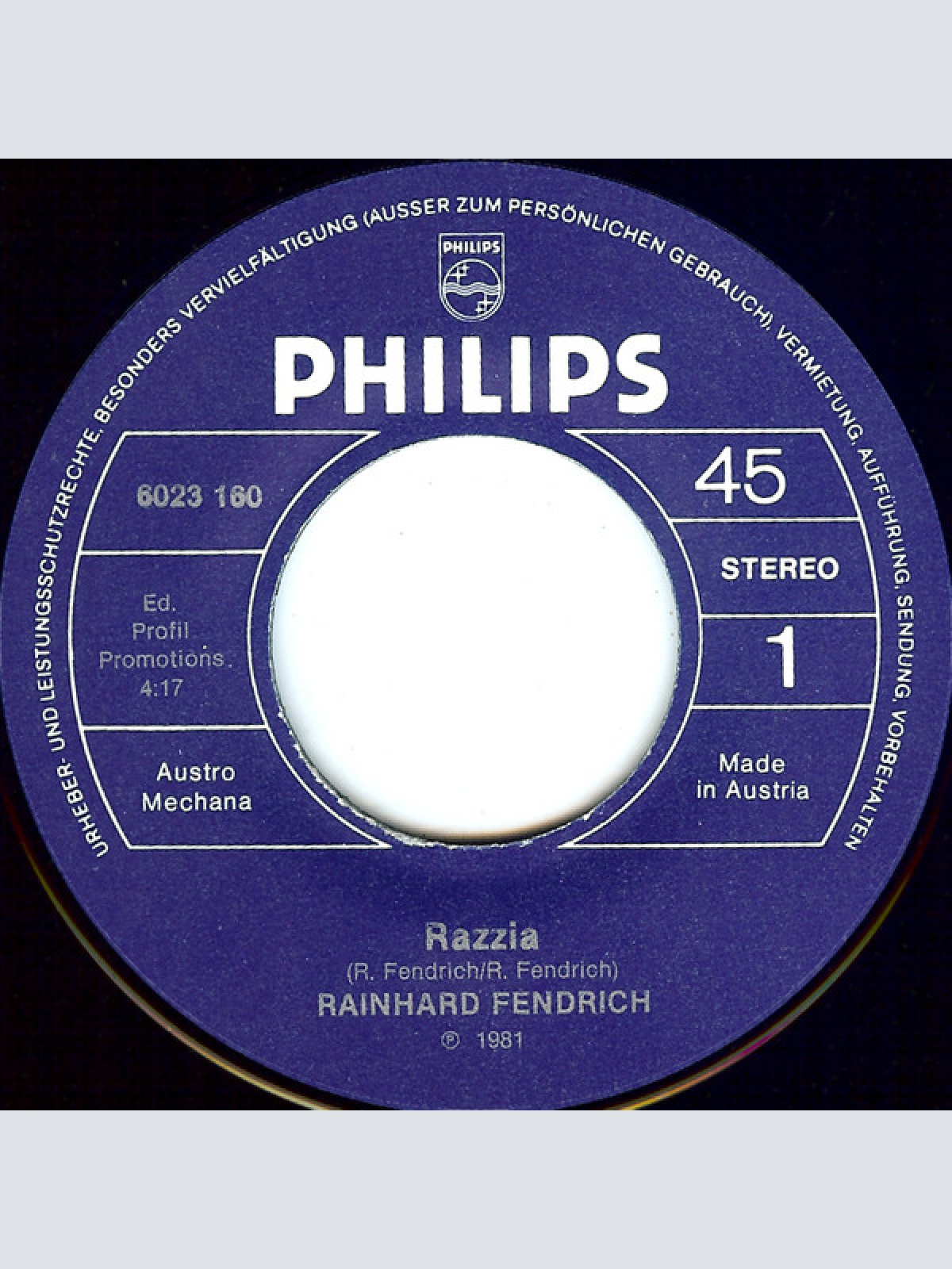 Vinyl / Rainhard Fendrich - Razzia