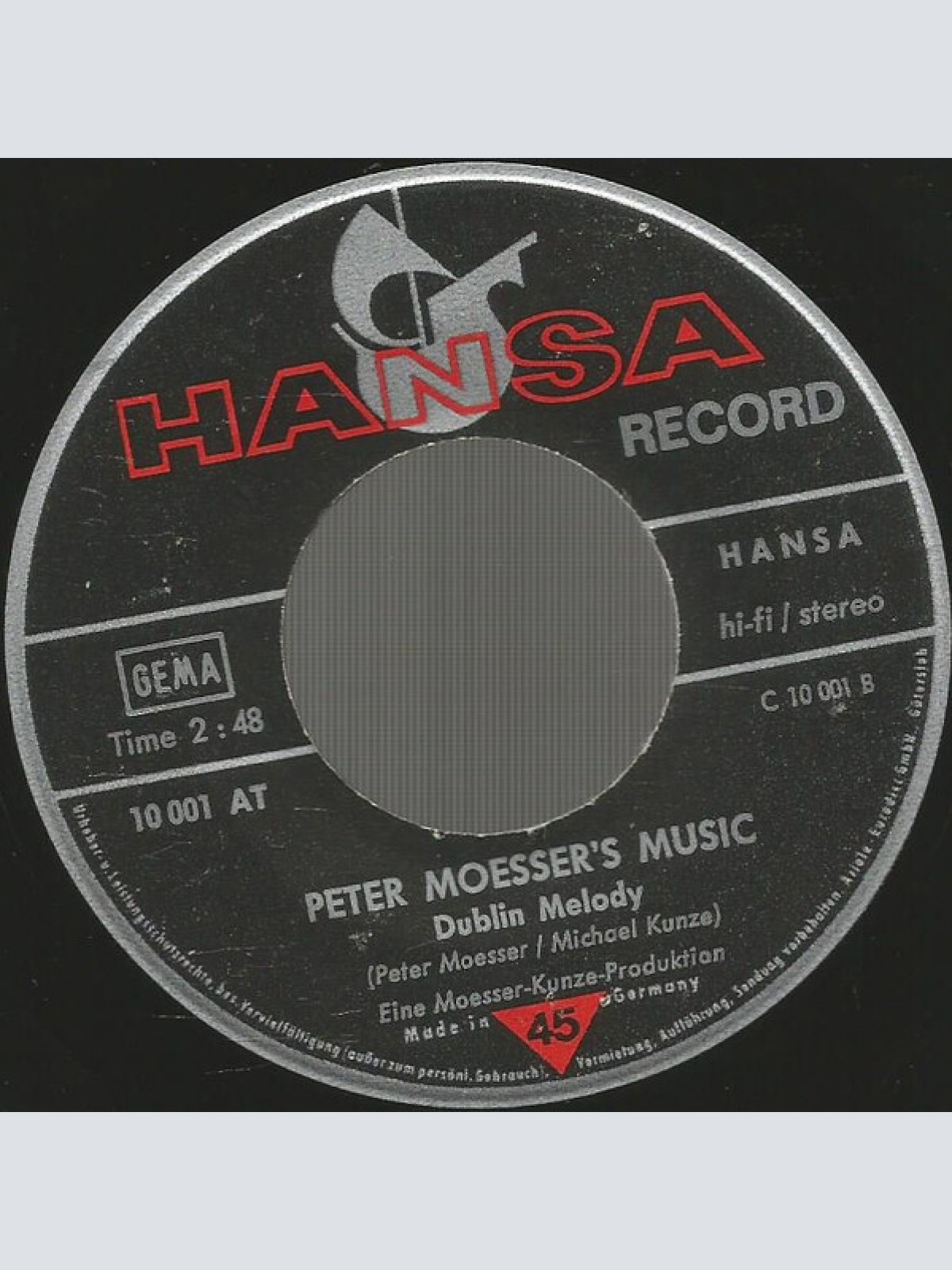 Vinyl / Peter Moesser's Music - Nachtwache / Dublin Melody