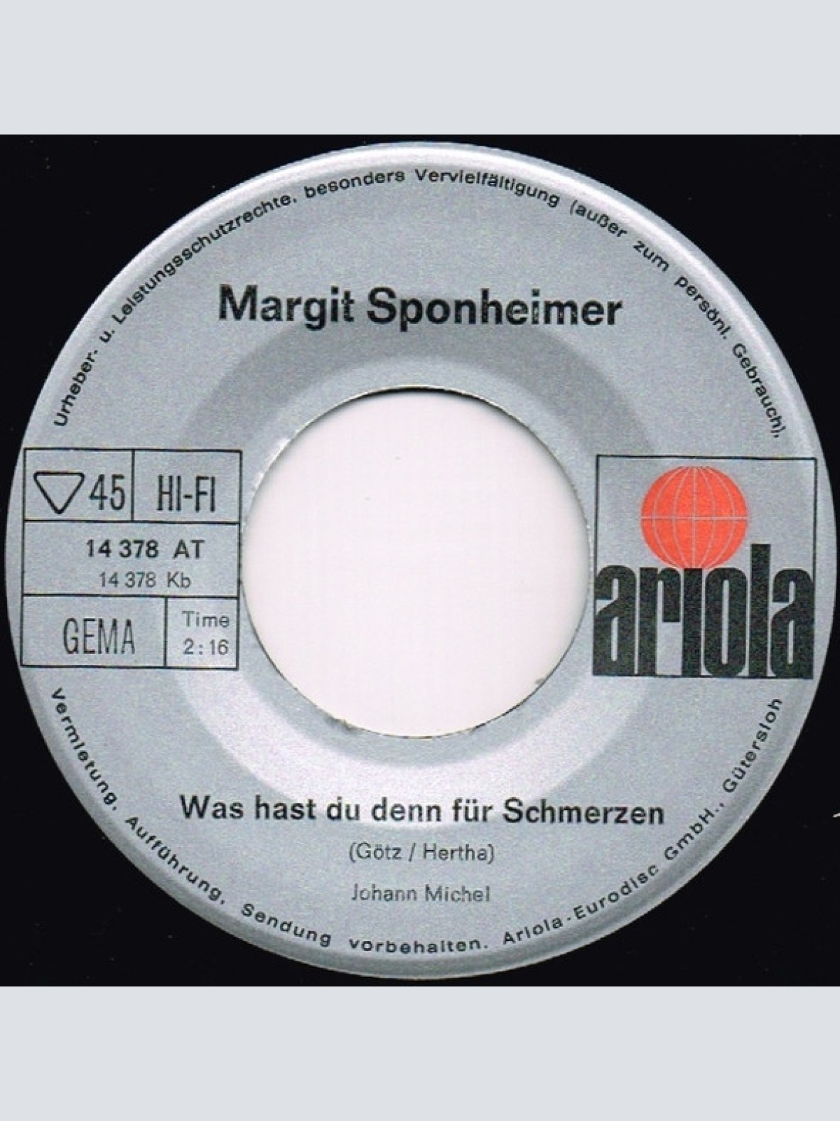 Vinyl / Margit Sponheimer - Das Glück Fällt Keinem In Den Schoss