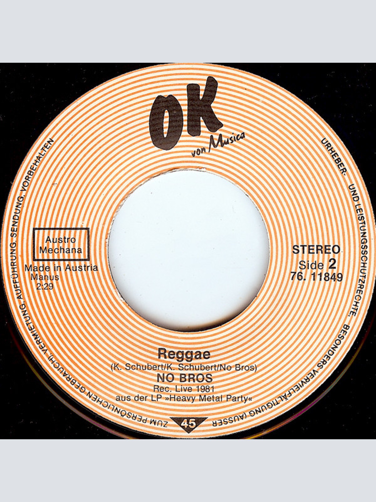 Vinyl / No Bros - Good Morning Sir / Reggae