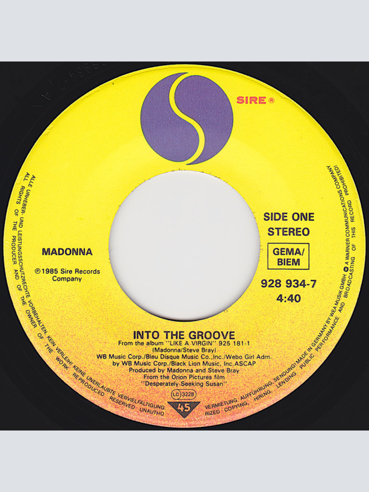 Vinyl / Madonna - Into The Groove