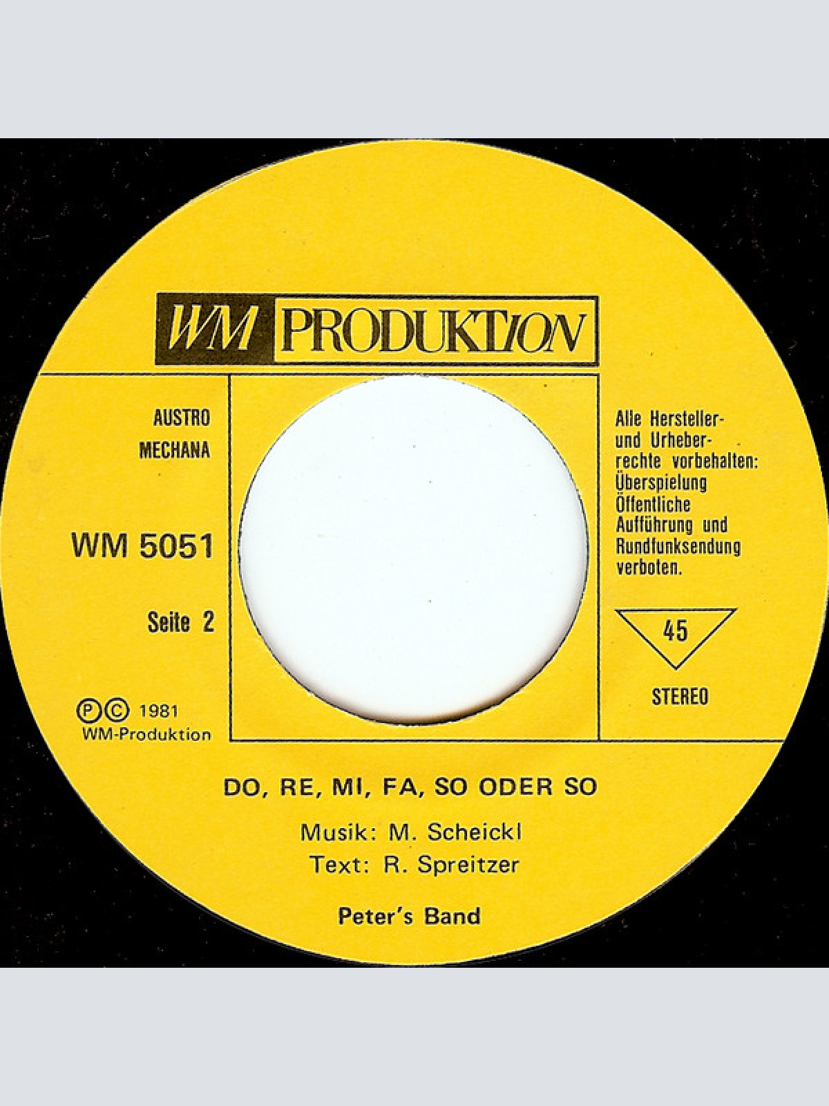 Vinyl / Peter's Band - Josy, Geh' Zurück Nach Novi Sad / Do, Re, Mi, Fa, So Oder So