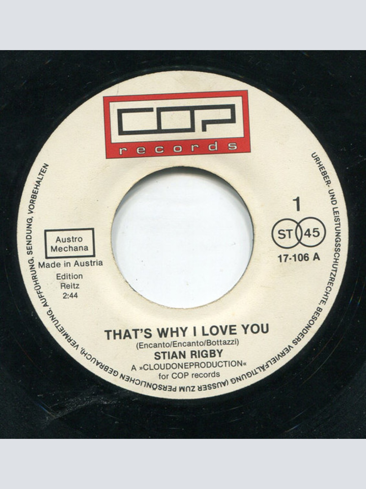 Vinyl / Stian Rigby - That's Why I Love You