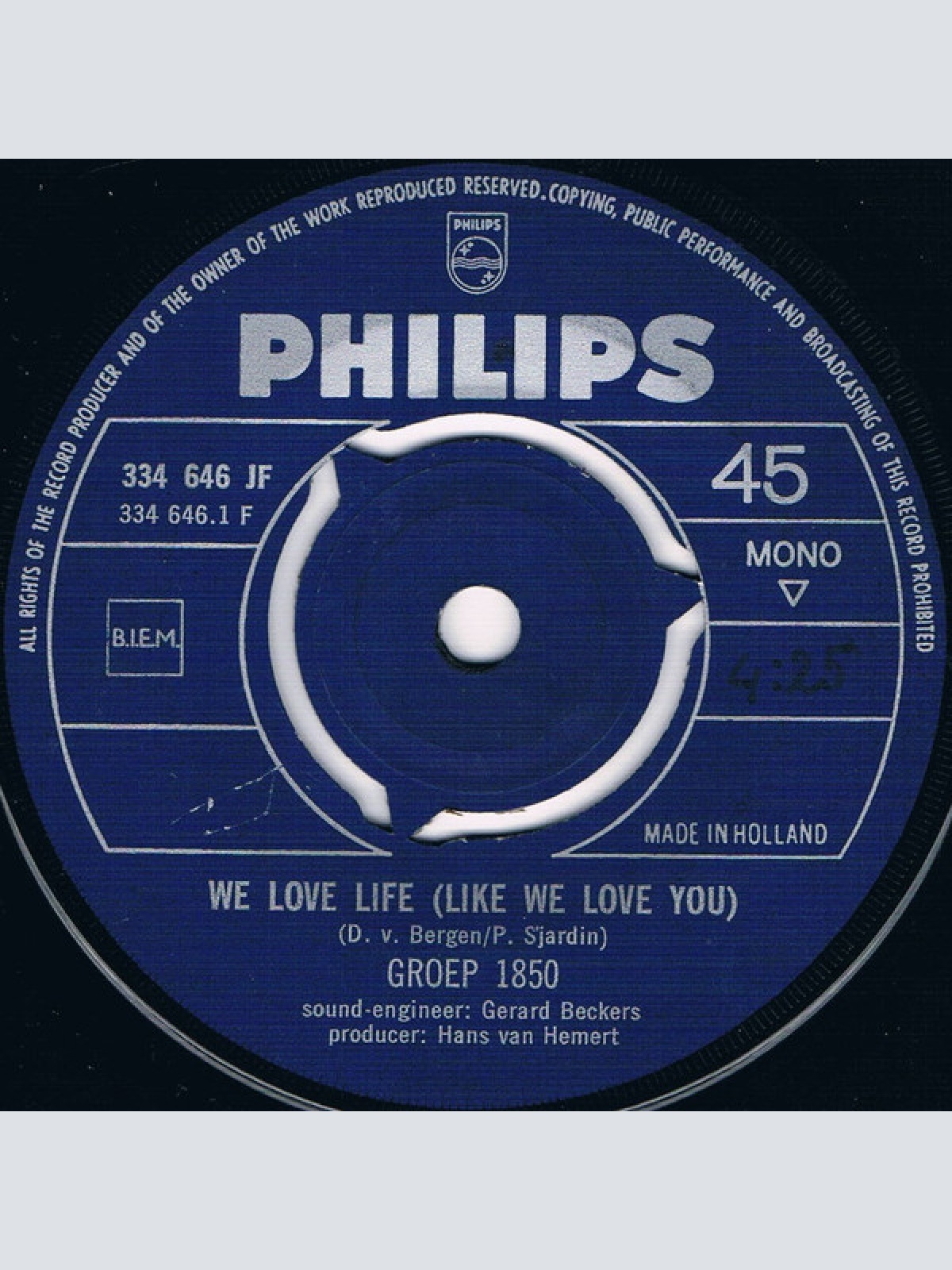 Vinyl / Groep 1850* - We Love Life (Like We Love You) / Little Fly