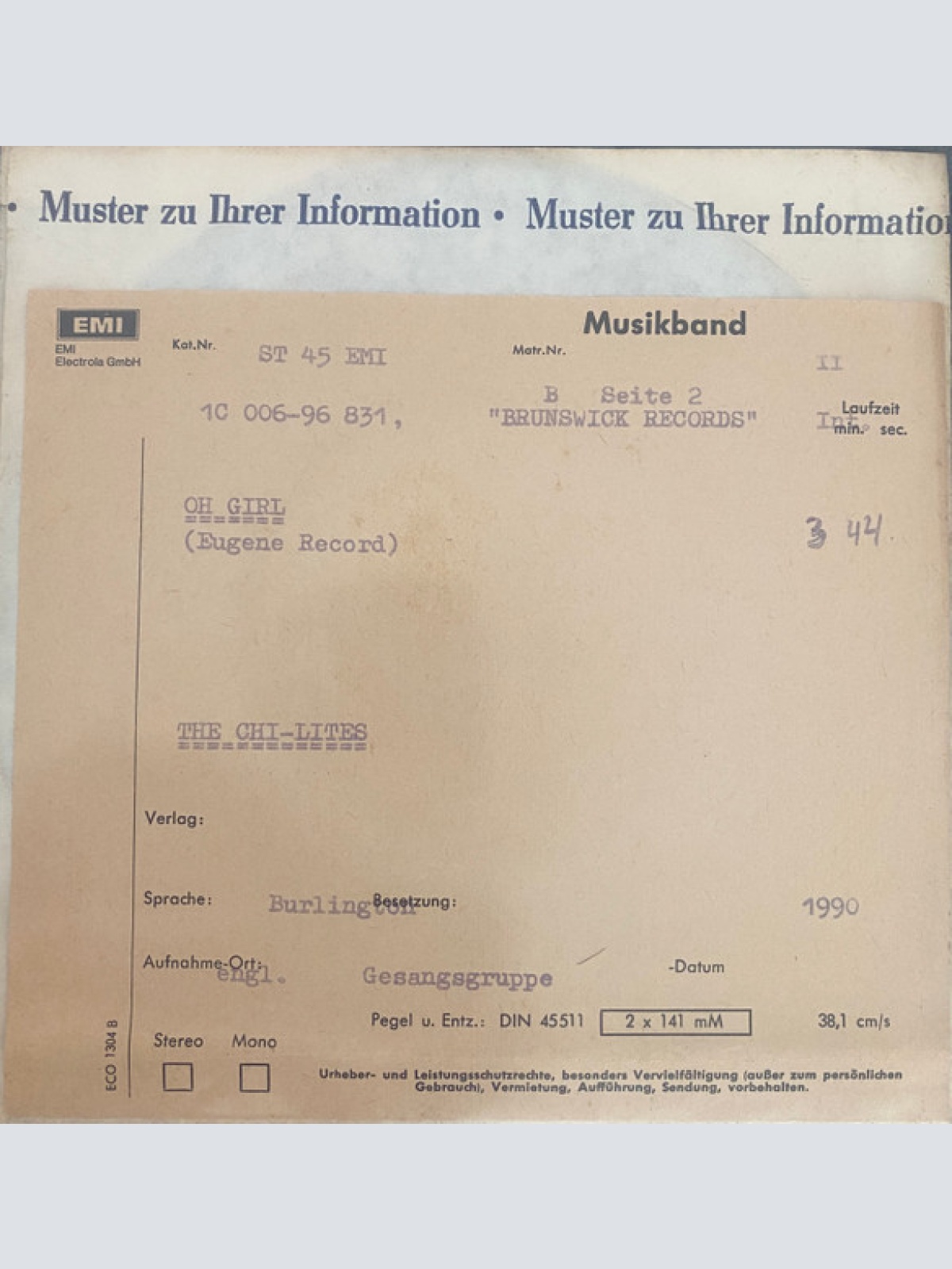 Vinyl / The Chi-Lites - Have You Seen Her? / Oh Girl