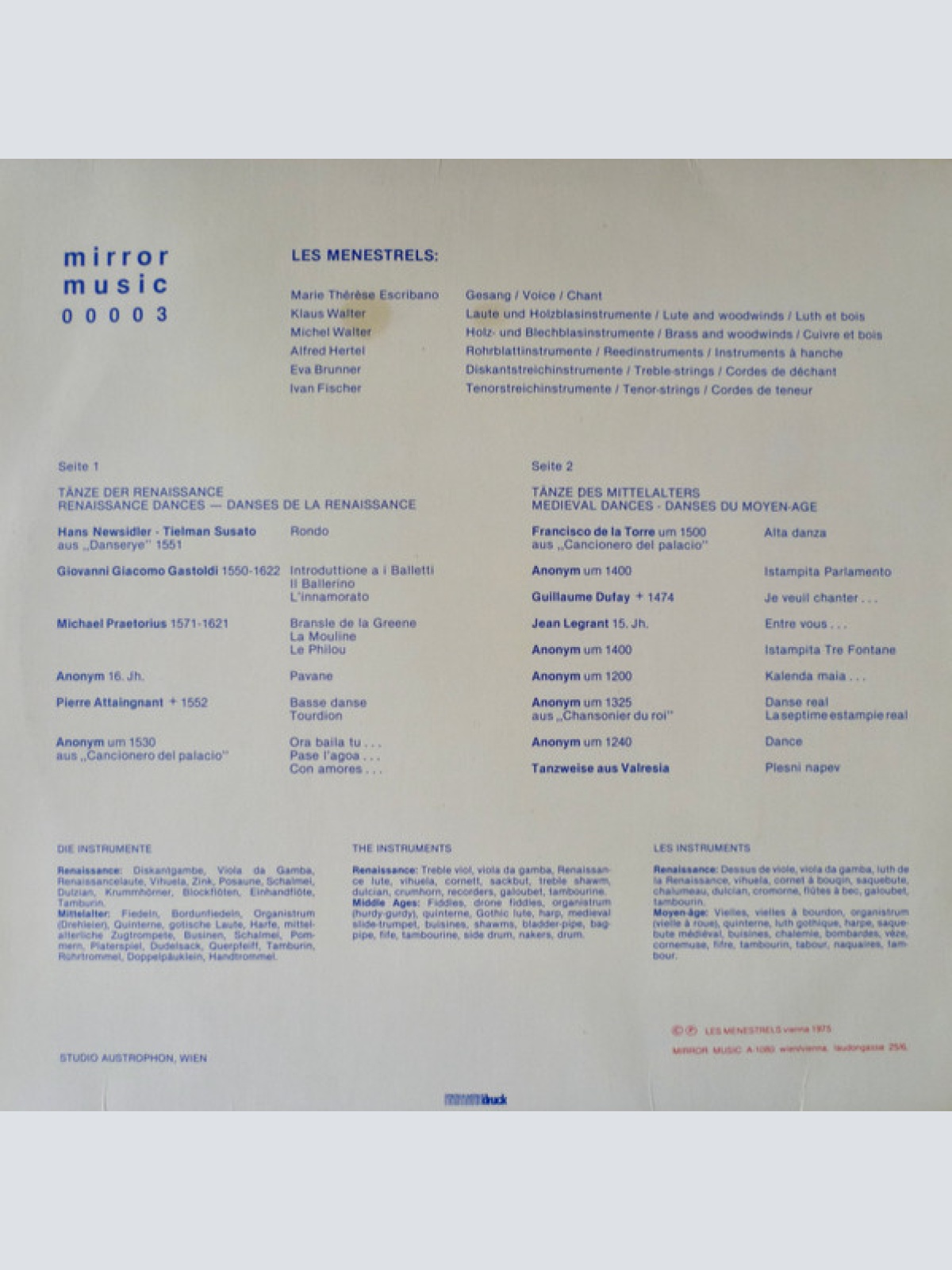 Vinyl / Les Menestrels - Einladung Zum Tanz / Invitation To Dance / Invitation A La Danse