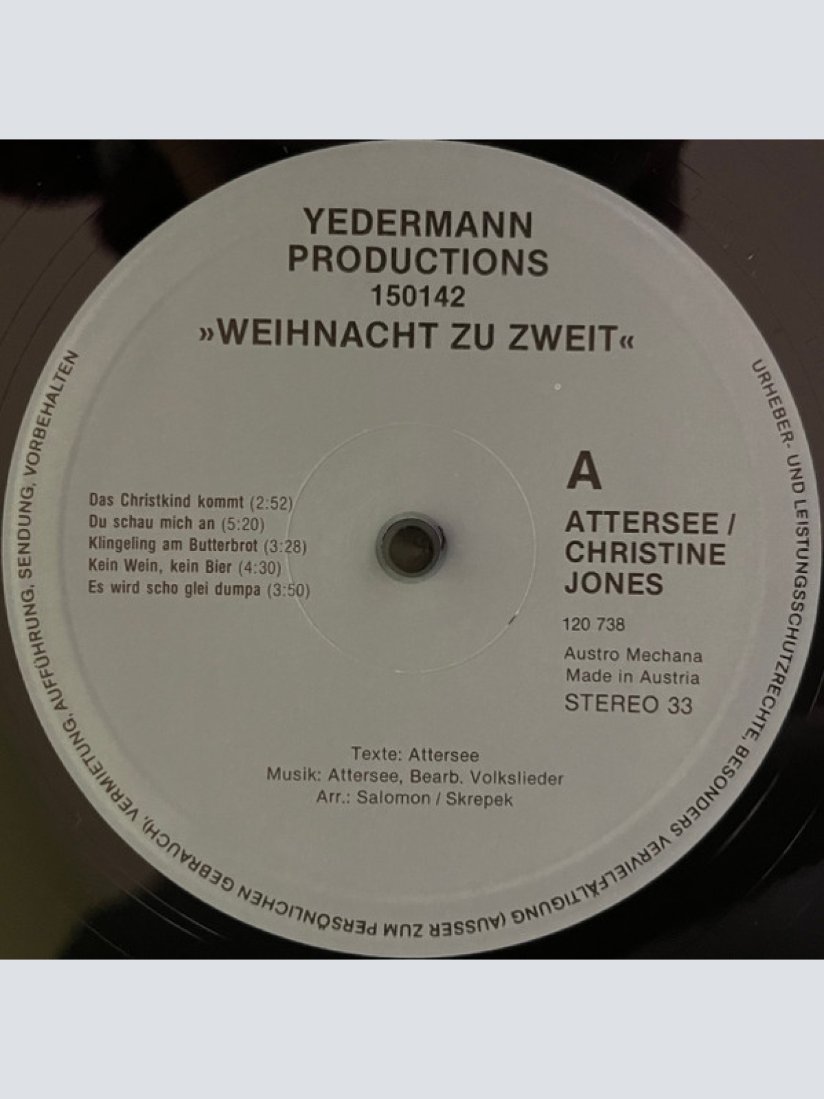 Vinyl / Attersee / Christine Jones (3) - Weihnacht Zu Zweit
