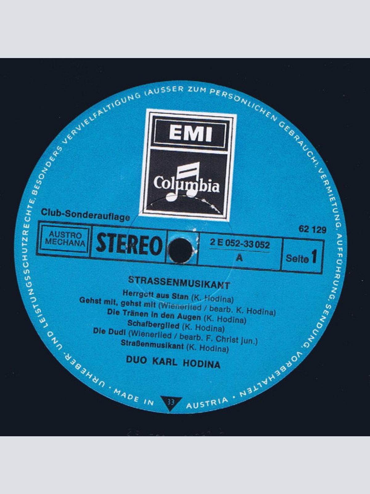 Vinyl / Duo Karl Hodina - Strassenmusikant