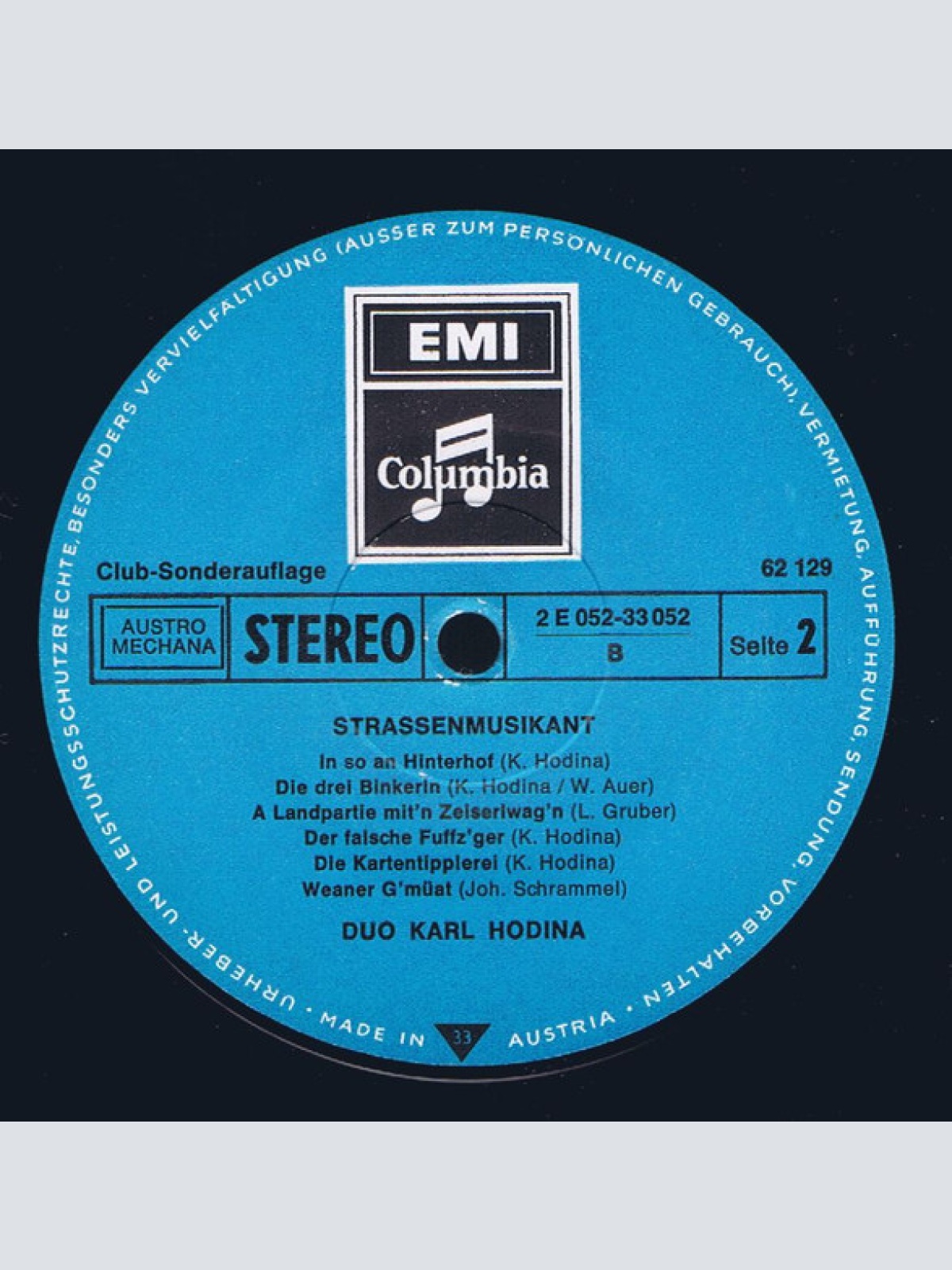 Vinyl / Duo Karl Hodina - Strassenmusikant