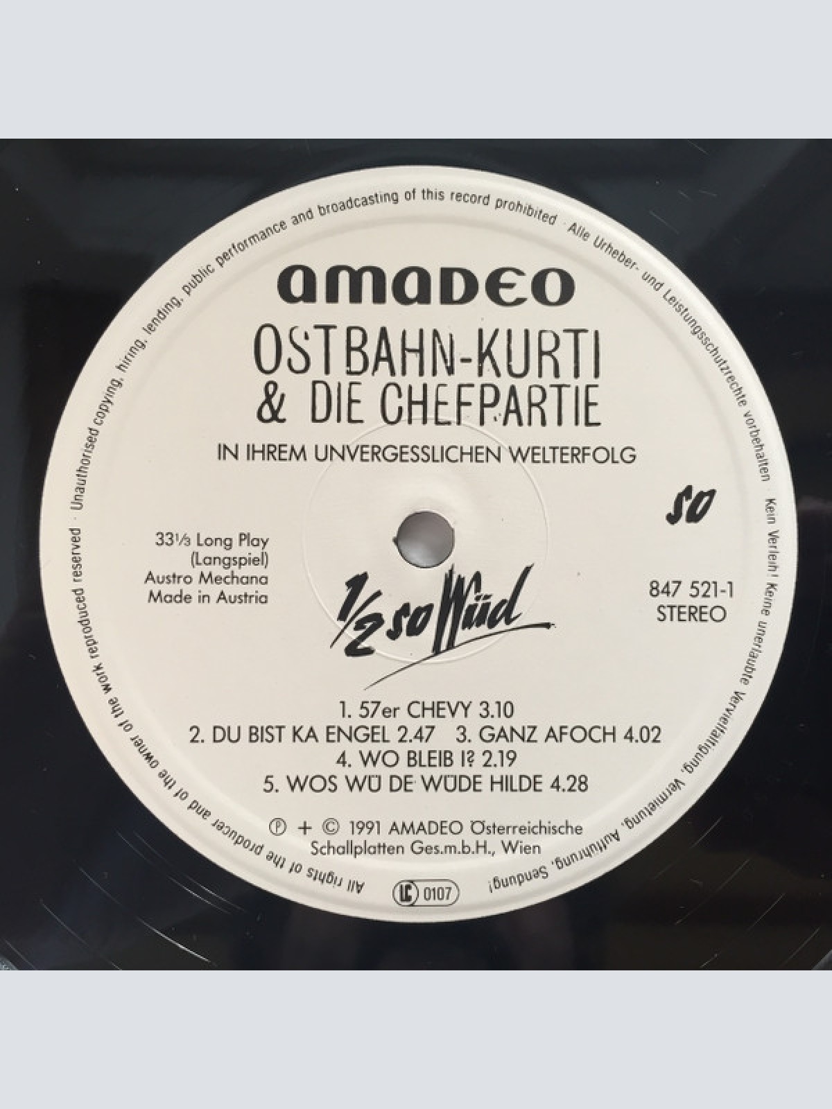 Vinyl / Ostbahn-Kurti & Die Chefpartie - 1/2 So Wüd