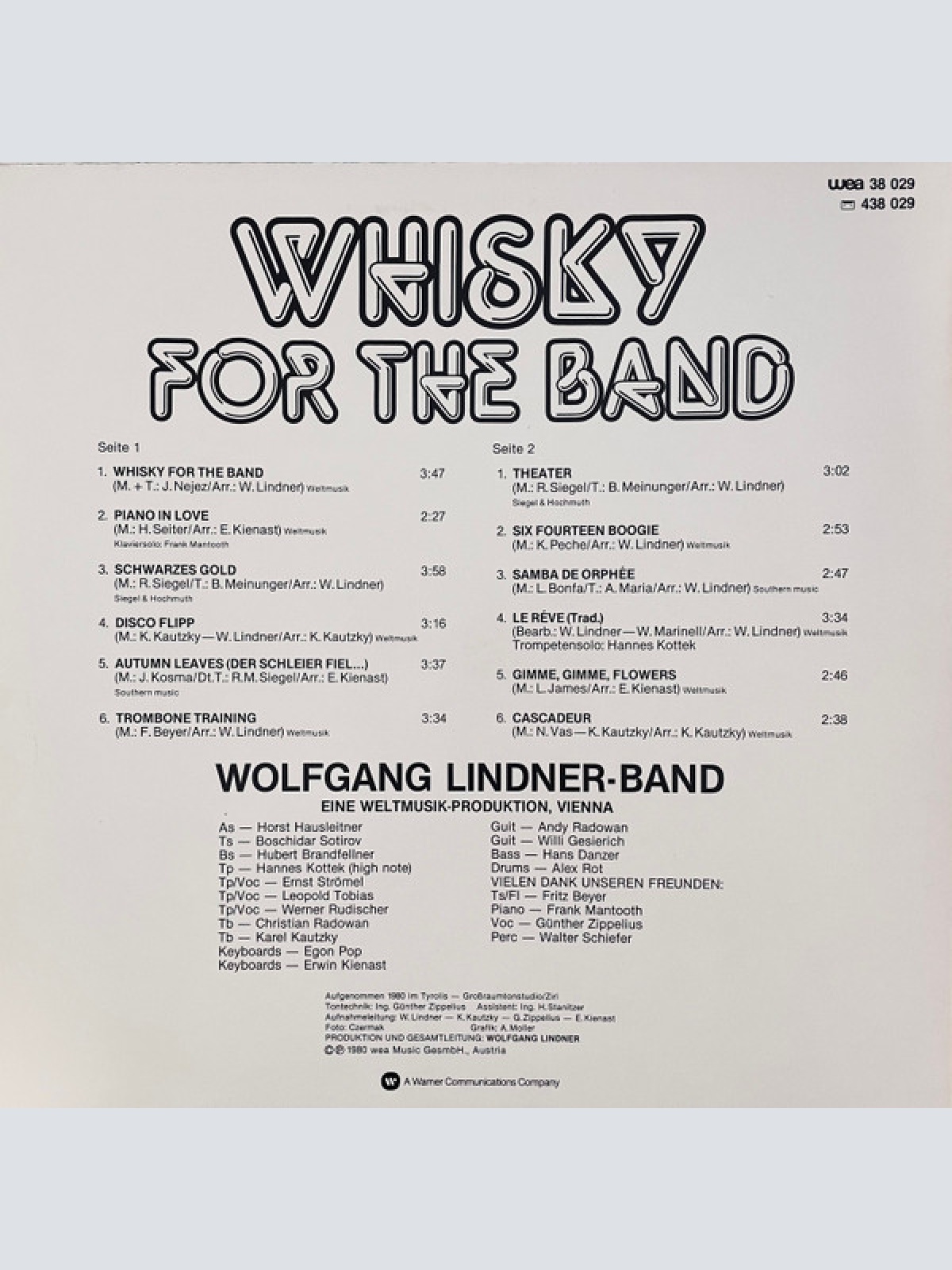 Vinyl / Wolfgang Lindner Band - Whisky For The Band