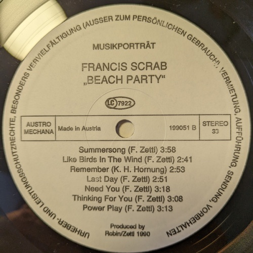 Vinyl / Francis Scrab - Beach Party