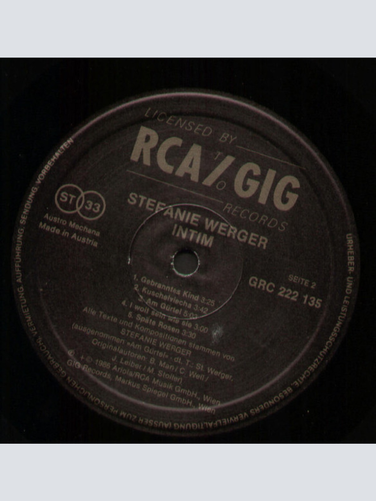 Vinyl / Stefanie Werger - Intim