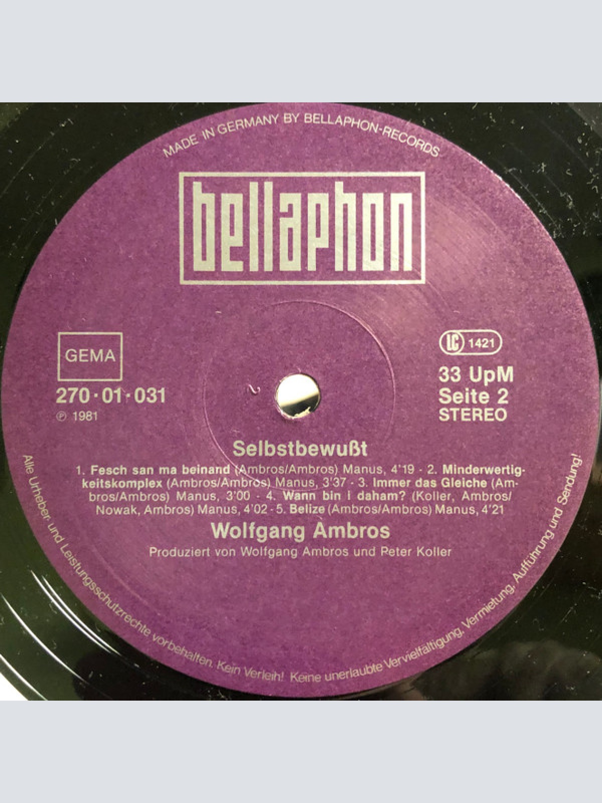 Vinyl / W. Ambros*, № 1* - Selbstbewusst