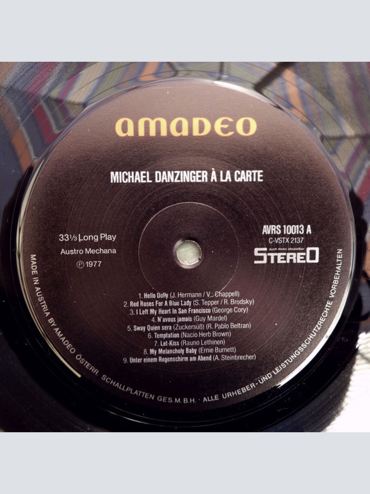 Vinyl / M. Danzinger* - "À La Carte"