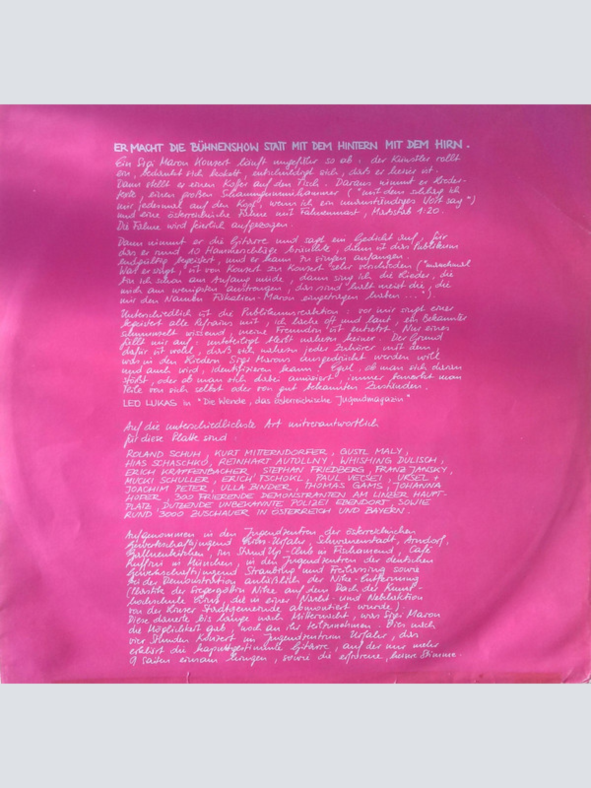 Vinyl / Sigi Maron - Sonst Gar Nichts