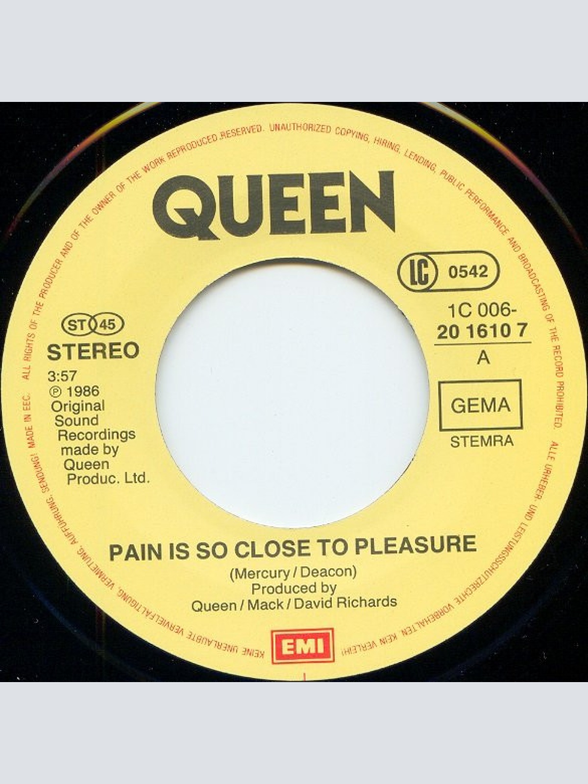 Vinyl / Queen - Pain Is So Close To Pleasure